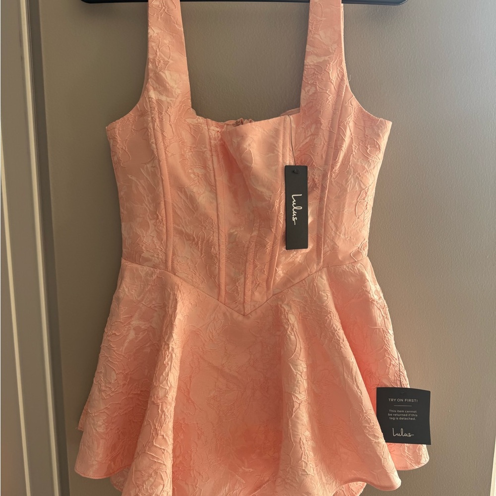 Lulu's Blush Pink Sleeveless Romper - Picture 2 of 3